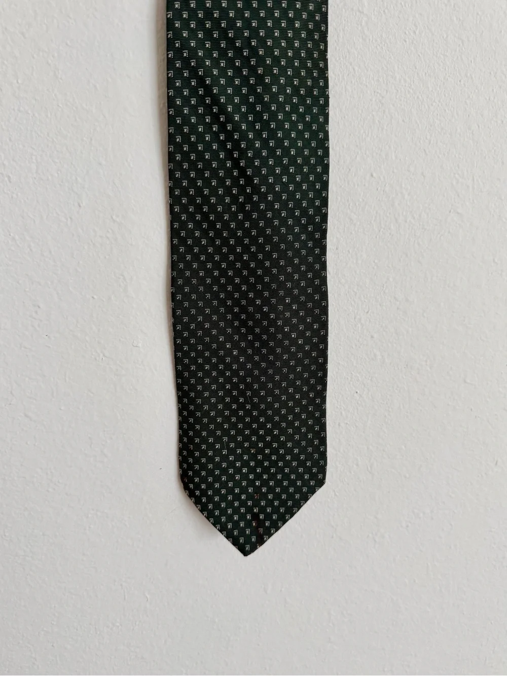 Giorgio Armani Dark Green Micro-Pattern Silk Tie